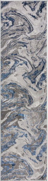 Modro-šedý běhoun 80x300 cm Marbled – Flair Rugs