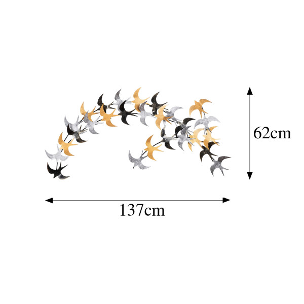 Kovová dekorace na zeď NN01676 - ptáci