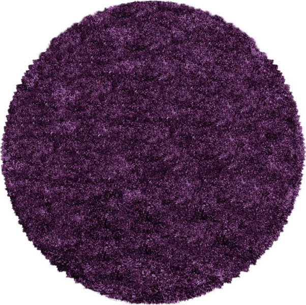 Tmavě fialový kulatý koberec ø 120 cm Fluffy – Ayyildiz Carpets