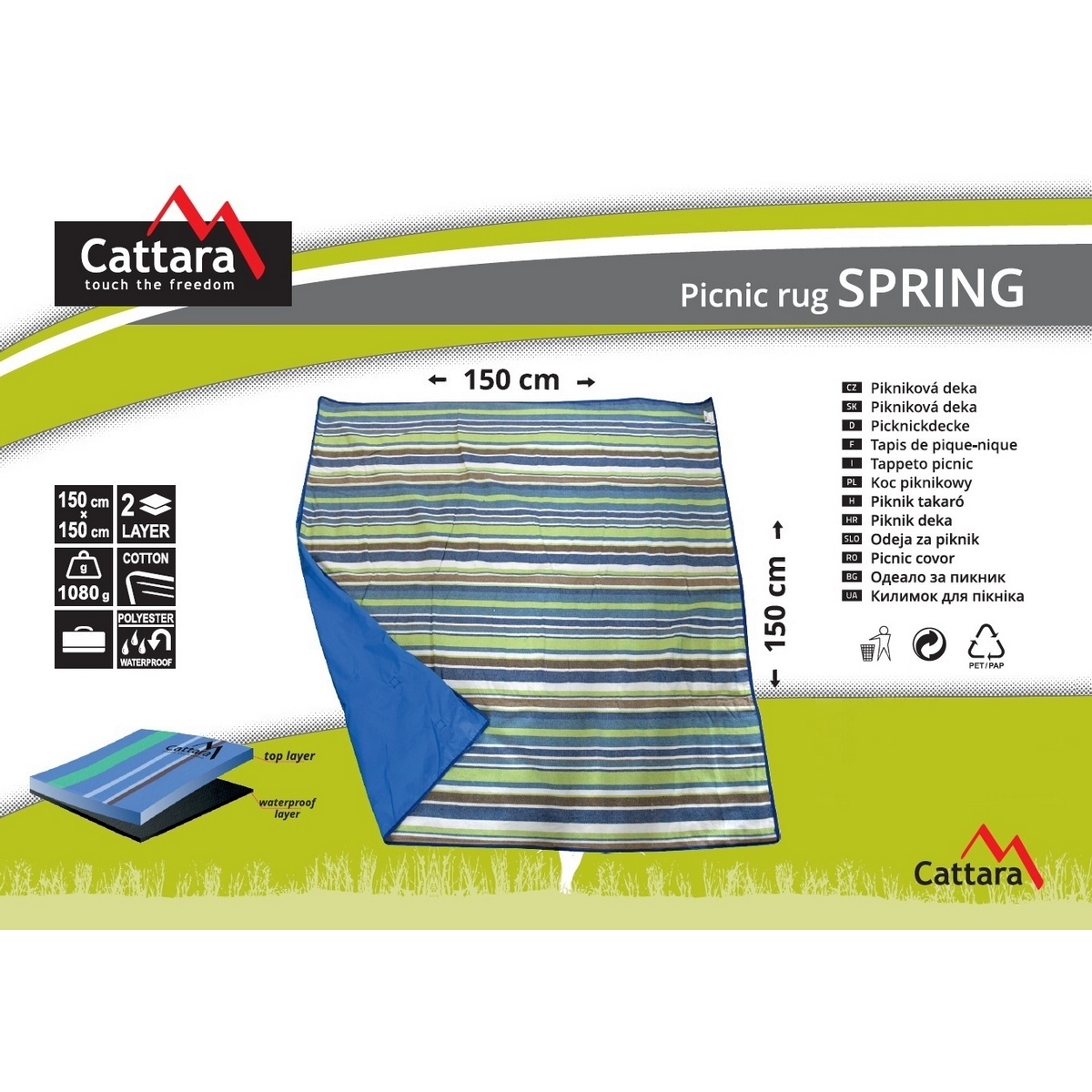 Cattara Pikniková deka SPRING 150x150cm