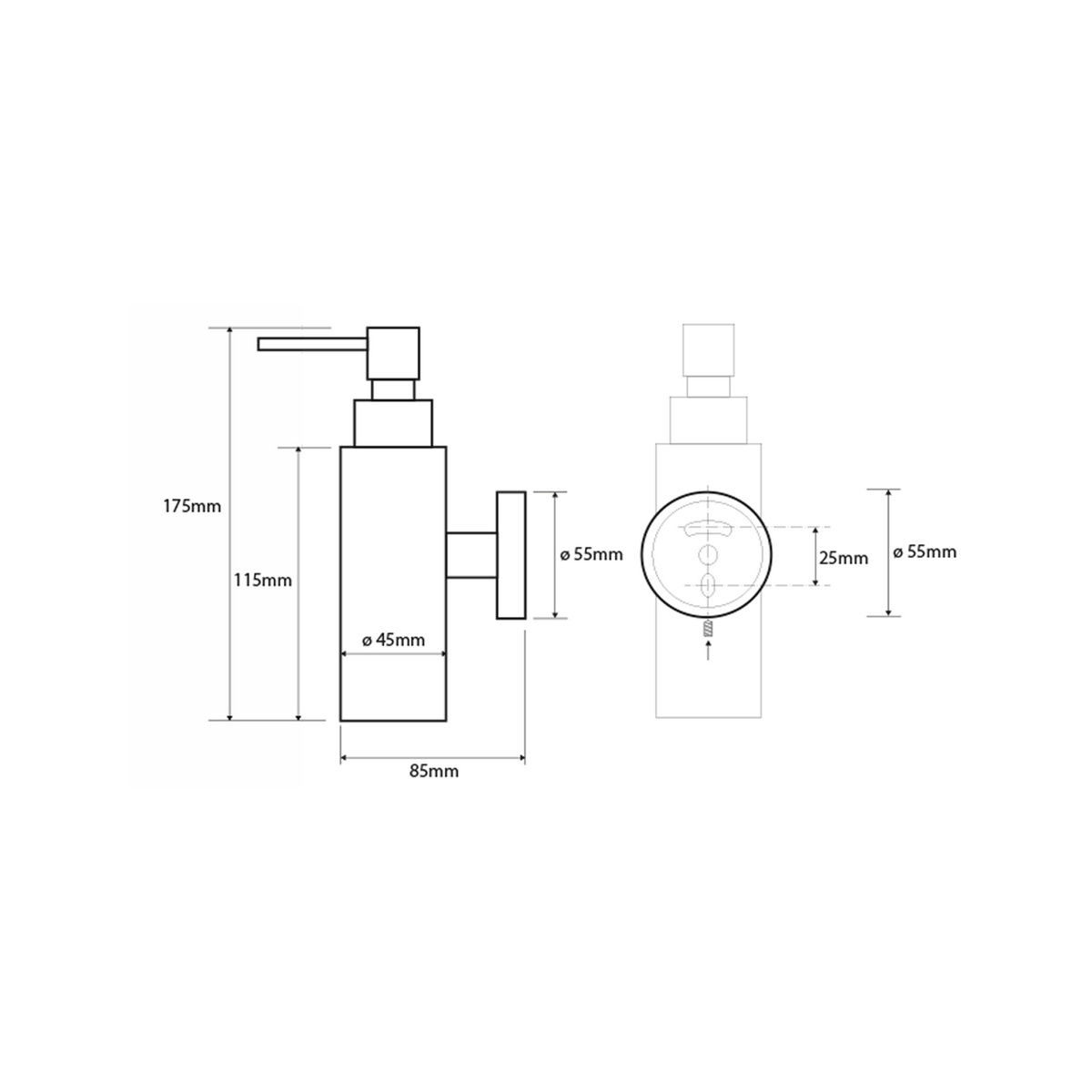 SAPHO XR104 X-Round dávkovač mýdla 150 ml, chrom