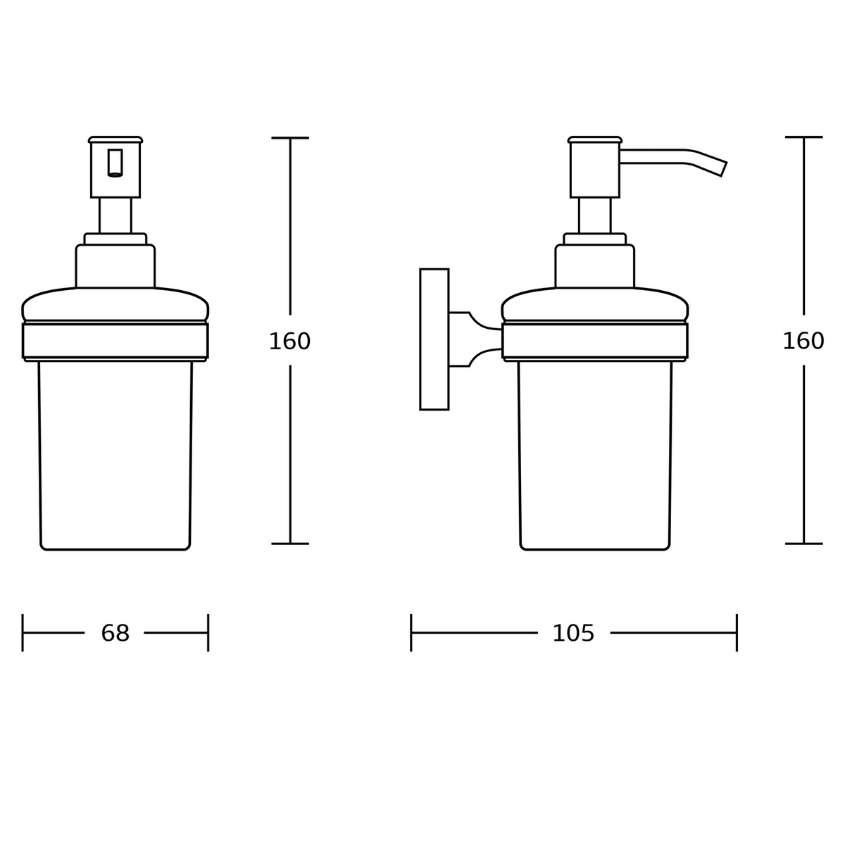 AQUALINE SB119 Samba dávkovač mýdla 150 ml, mléčné sklo