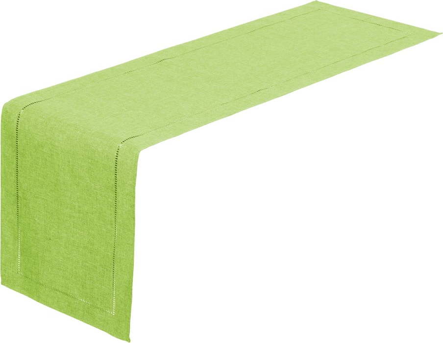 Limetkově zelený běhoun na stůl Casa Selección, 150 x 41 cm