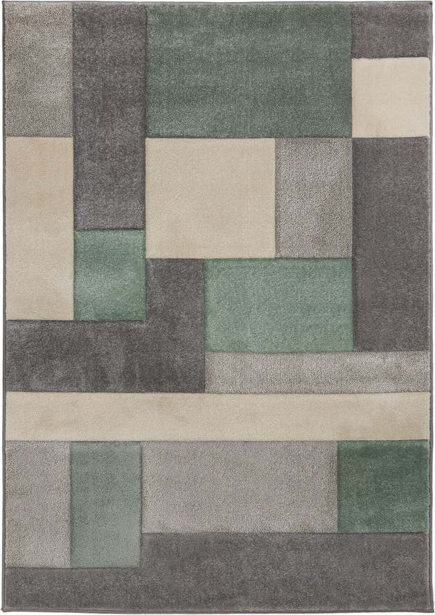 Zeleno-šedý koberec Flair Rugs Cosmos, 80 x 150 cm