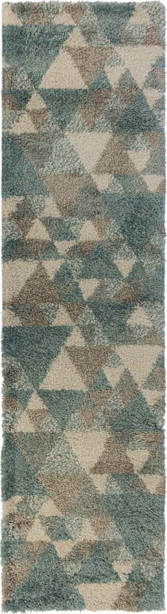 Modro-šedý koberec Flair Rugs Nuru, 60 x 230 cm