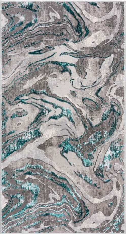 Šedo-tyrkysový koberec 240x340 cm Marbled – Flair Rugs