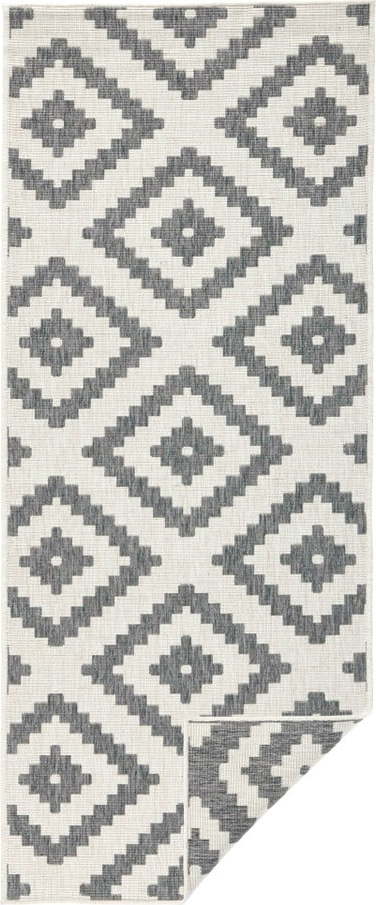 Šedý venkovní koberec NORTHRUGS Malta, 80 x 250 cm
