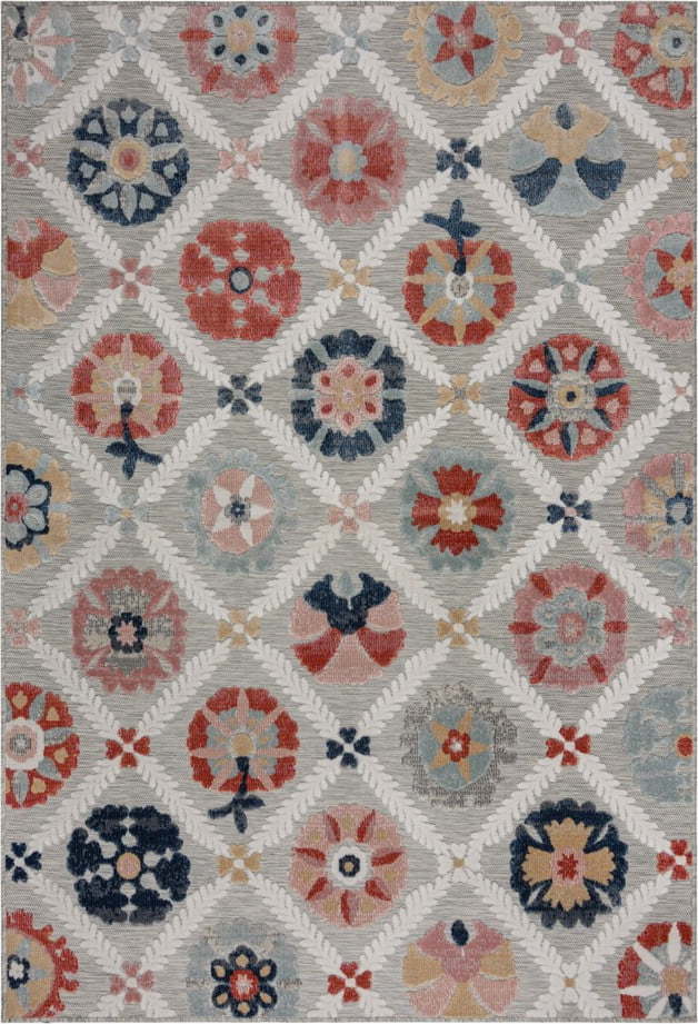 Šedý venkovní koberec 170x120 cm Flora - Flair Rugs