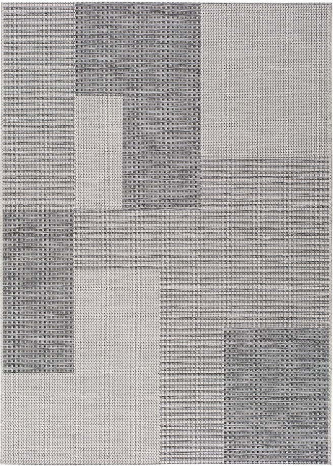 Šedý venkovní koberec Universal Cork Squares, 130 x 190 cm