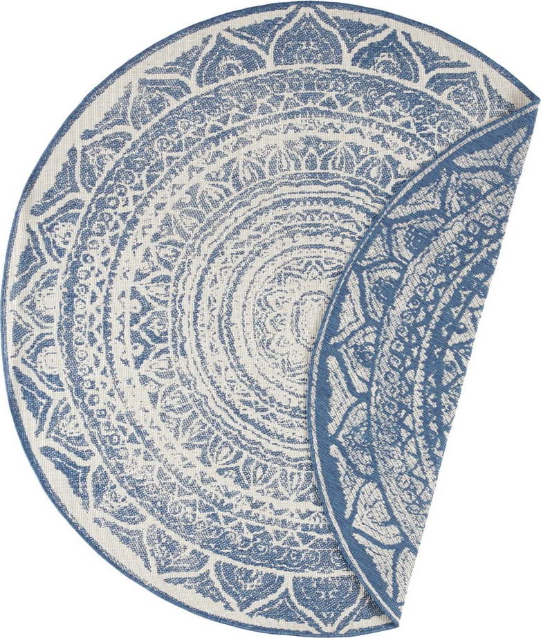 Modro-krémový venkovní koberec NORTHRUGS Siruma, ø 200 cm