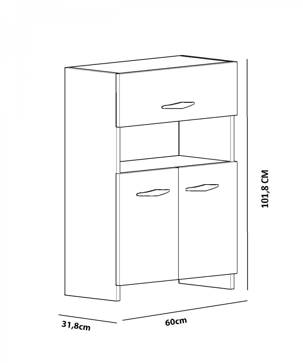 Hanah Home Kuchyňská skříňka ANI 60 cm bílá