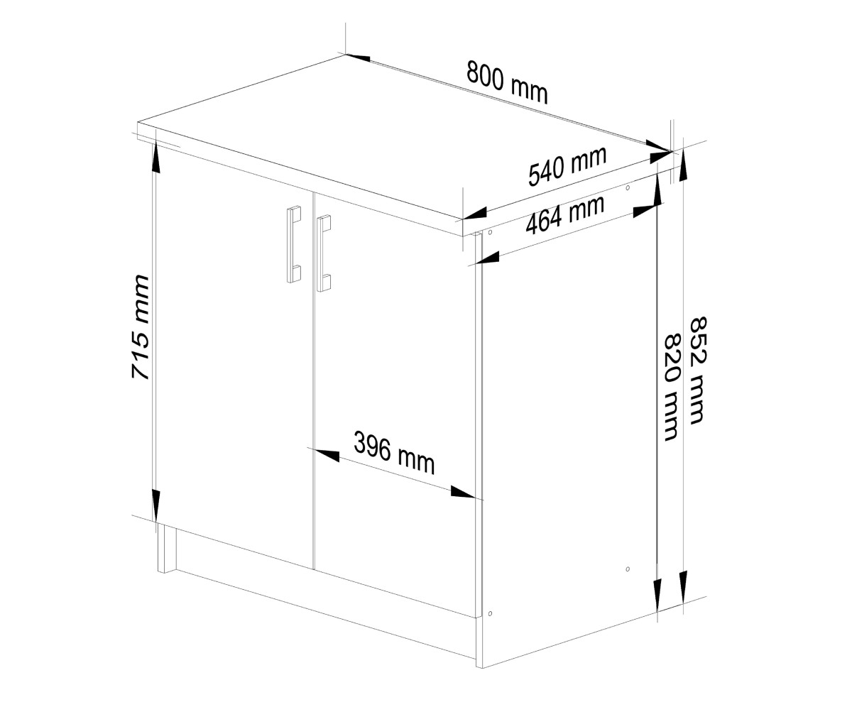 Ak furniture Kuchyňská skříňka Artus S80 D2