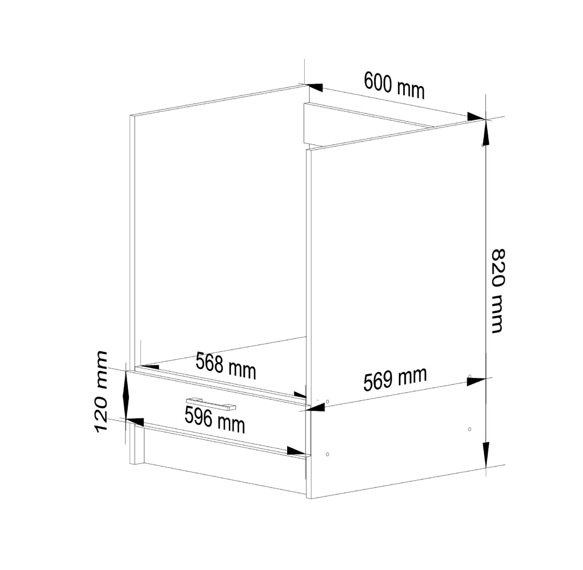 Ak furniture Kuchyňská skříňka Olivie pod troubu S 60 cm bílá