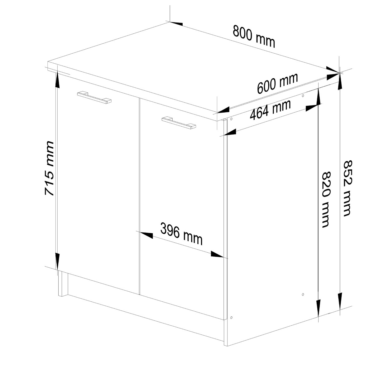 Ak furniture Kuchyňská skříňka Olivie S 80 cm 2D bílá/metalický lesk/dub sonoma