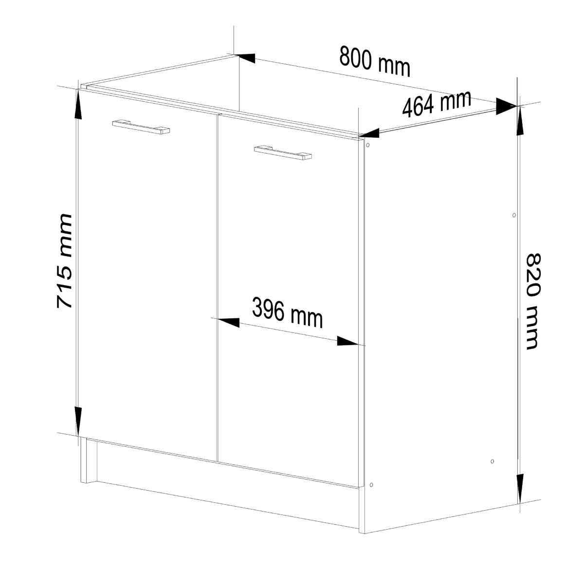 Ak furniture Kuchyňská skříňka pod dřez Olivie S 80 cm bílá/bílý lesk