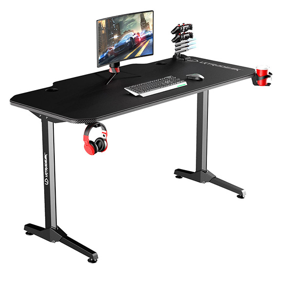 Herní stůl ULTRADESK FRAG BLACK – 140x66x76cm, se stojanem Ultradesk BEAM