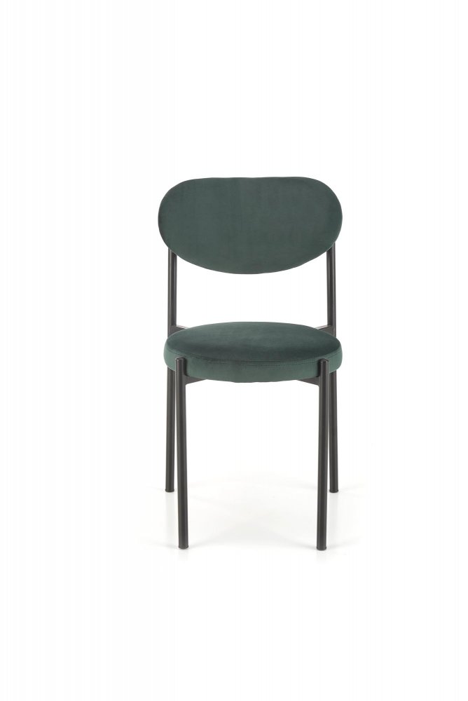 Jídelní židle EVONNE — kov, látka, zelená