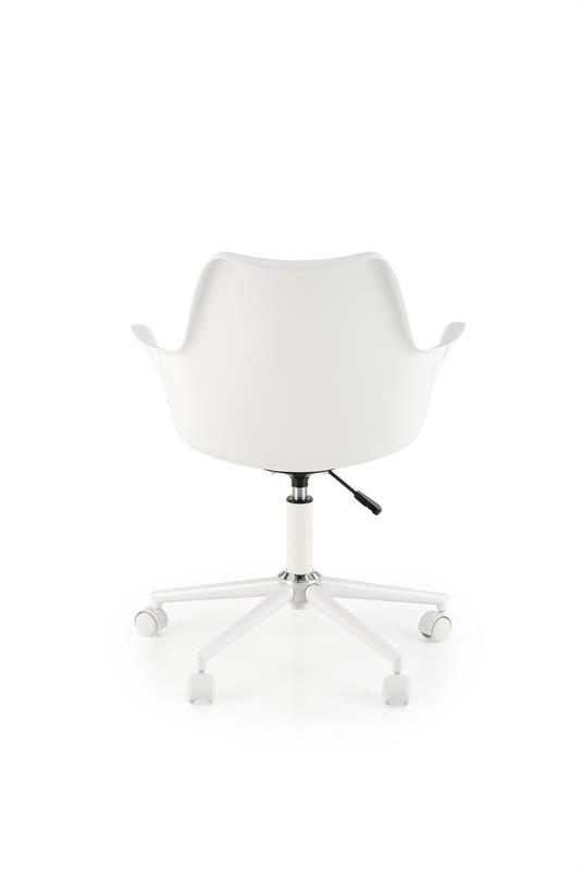 Kancelářská otočná židle GASLY — plast, ekokůže, ocel, bílá