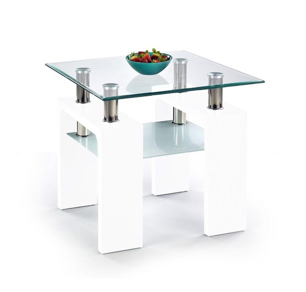 Halmar Halmar Konferenční stolek Diana H, čtvercový, sklo/bílý
