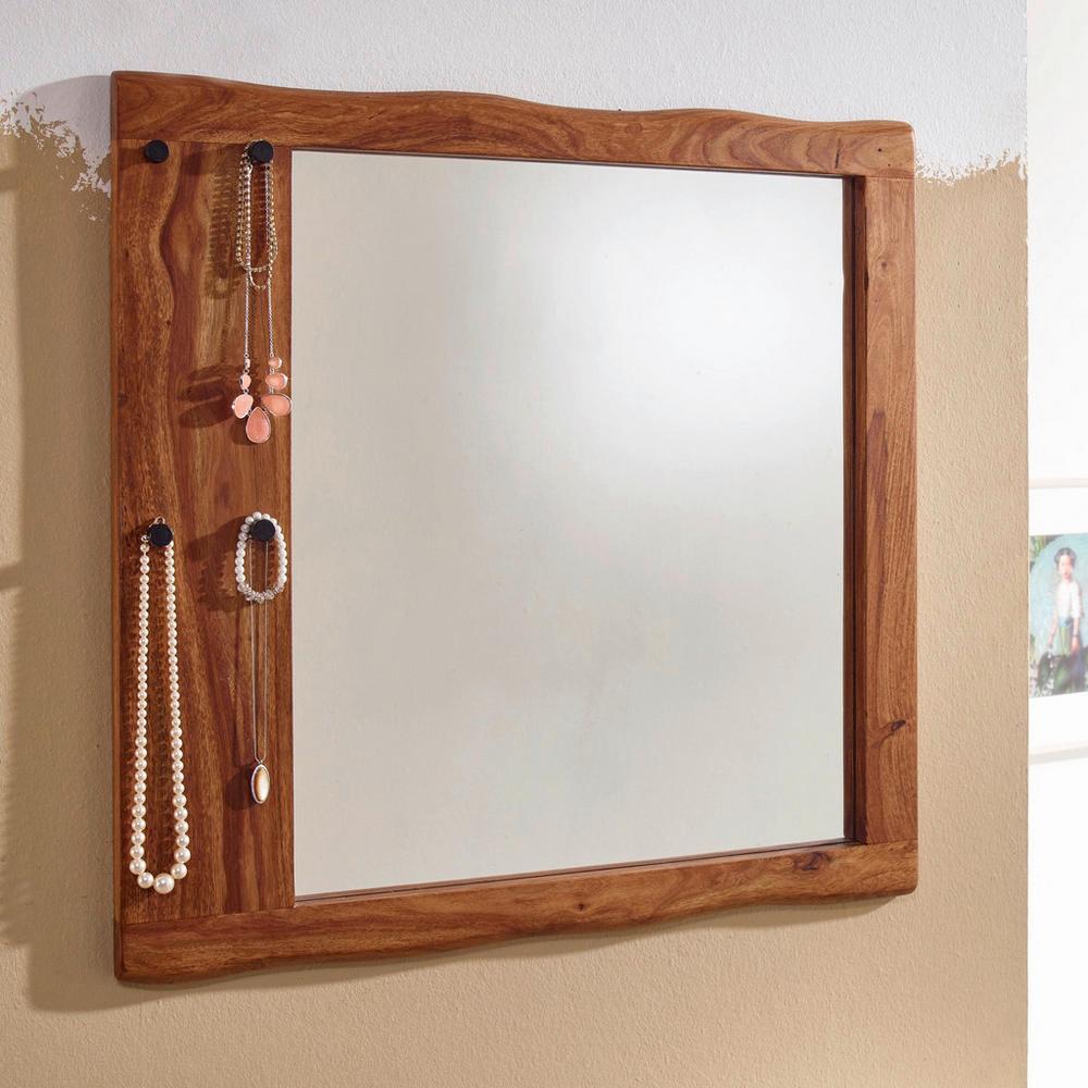 Zrcadlo V Masivním Dřevěnem Rámě Š: 80 Cm