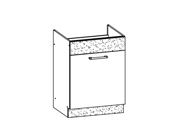 RUTHIN, dolní dřezová skříňka D60Z, rijeka tmavá