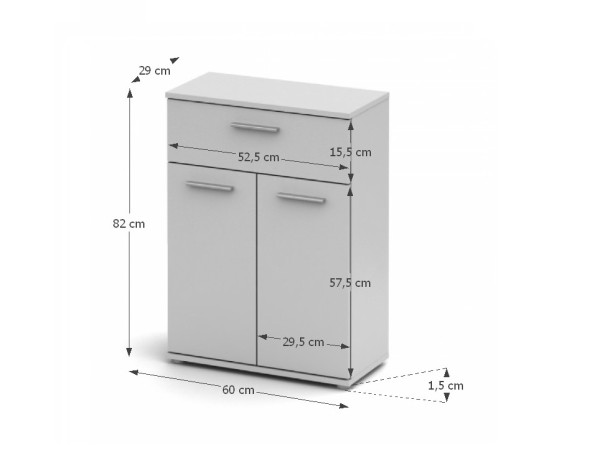 BANING komoda 60 cm, bílá