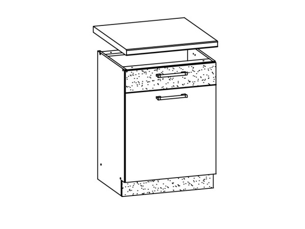 RUTHIN, dolní skříňka D60S1 se šuplíkem, bílý lesk
