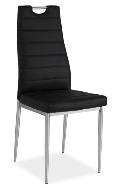 Jídelní čalouněná židle GOMILA, černá/chrom