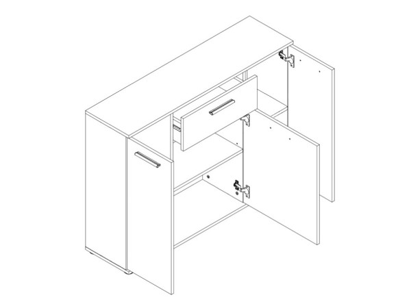 BANING komoda 110 cm, bílá