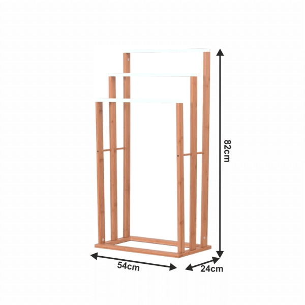 Stojan na ručníky NEMOKOW, přírodní/bílá