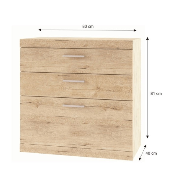 Komoda TESORES 3S, dub sanremo