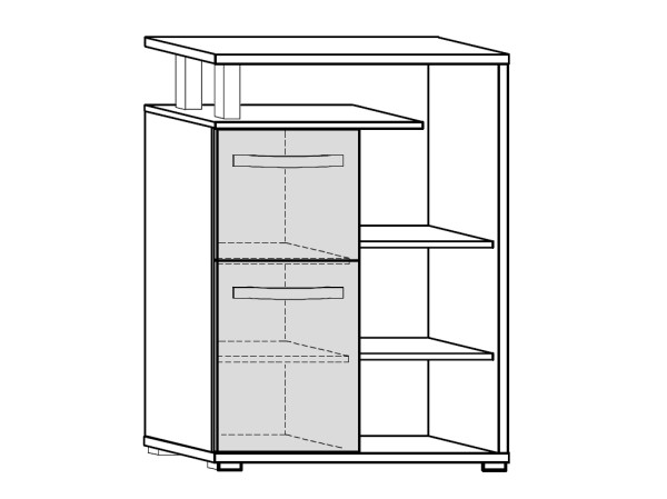 Regál LEHUA 2D, craft tobaco/craft bílý, 5 let záruka