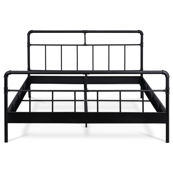 Dvoulůžková kovová postel VENADO 180x200 cm, černý mat