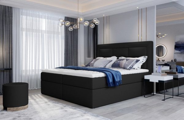 Boxspring KORBELA 22 180x200, černá ekokůže