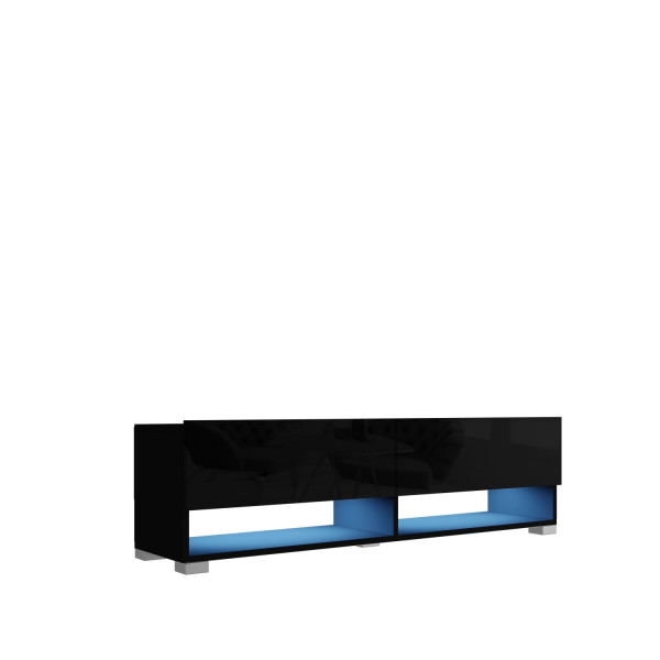 Televizní stolek ANTOFALLA 140, černá/černý lesk
