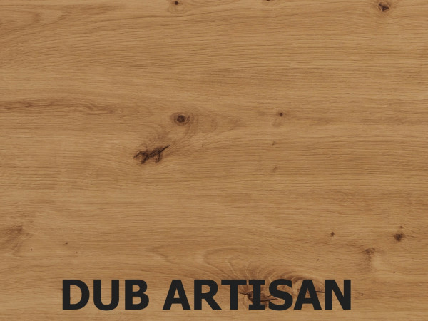 Skříň GATTON 3D2S, dub artisan/bílý lesk, 5 let záruka