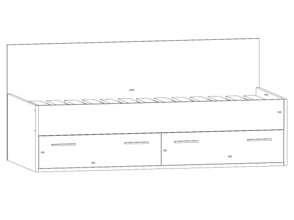 Postel s laťovým roštem 90x200 cm LEPON 205, dub artisan/bílá/žlutá, 5 let záruka