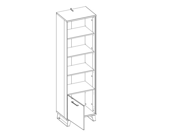 Regál SOMONI 1D, dub artisan/černá