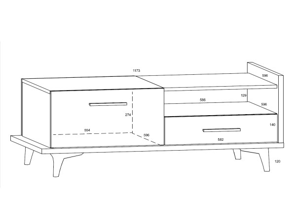 Konferenční stolek KNUT 2D2S, craft zlatý/bílá/černá, 5 let záruka