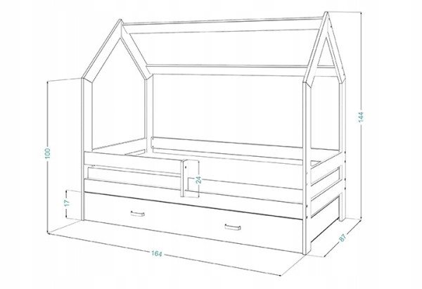 Dětská postel SPECIOSA D3 80x160, šedá