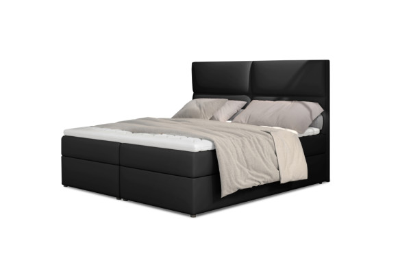 Boxspring PILANSI 06 160x200, černá ekokůže