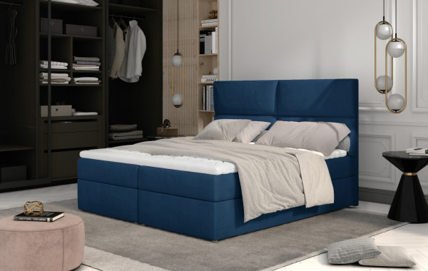 Boxspring PILANSI 10 140x200, modrá látka