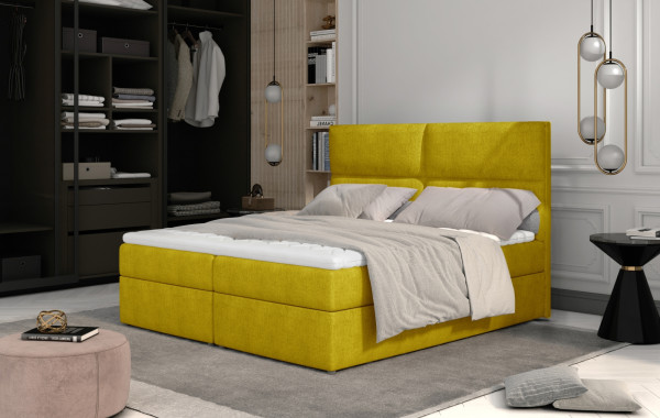 Boxspring PILANSI 11 180x200, žlutá látka