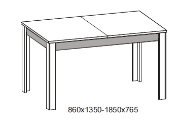 Jídelní stůl JAMASOTA, bílý mat/grafit