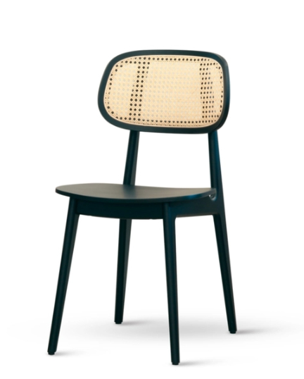 Jídelní dřevěná židle Stima BUNNY – masiv buk, ratan, černá