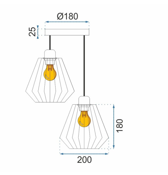 ArtPodlas Visící černá lampa | 392196