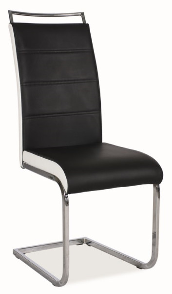 Jídelní čalouněná židle MACROLOBUM, černá/bílá ekokůže