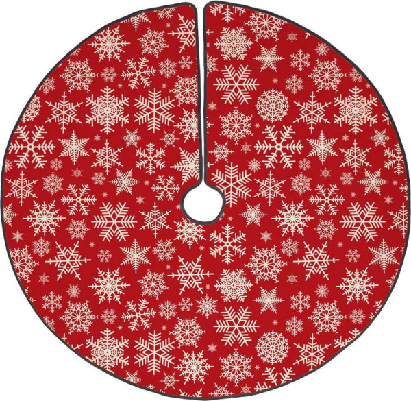 Bavlněný koberec pod vánoční stromeček Butter Kings Freezy Snowflakes, ø 130 cm