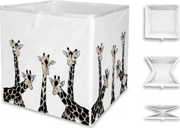 Butter Kings Úložná krabice friendly giraffes, 32x32cm