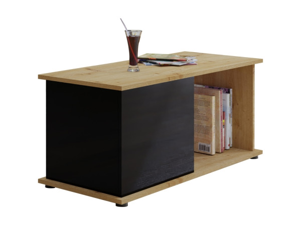 Konferenční stolek MIWA, dub artisan/černá